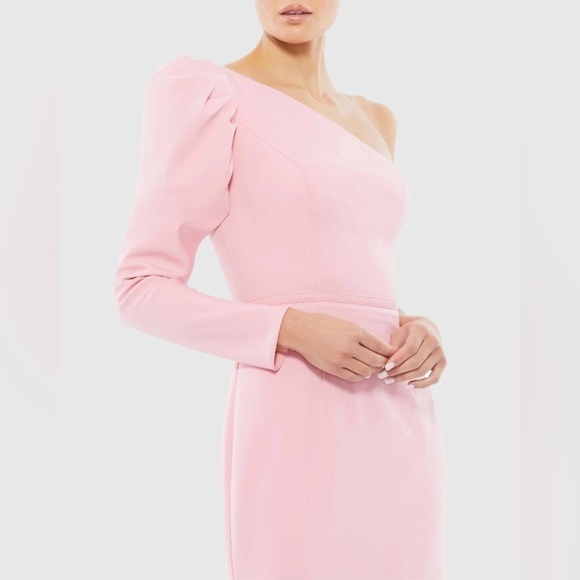 IEENA FOR MAC DUGGAL 26592 / 70149 NWT One Shoulder Puff Sleeve Gown - Picture 3 of 6